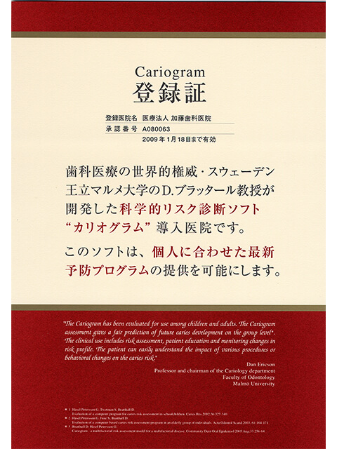 カリオグラム登録証